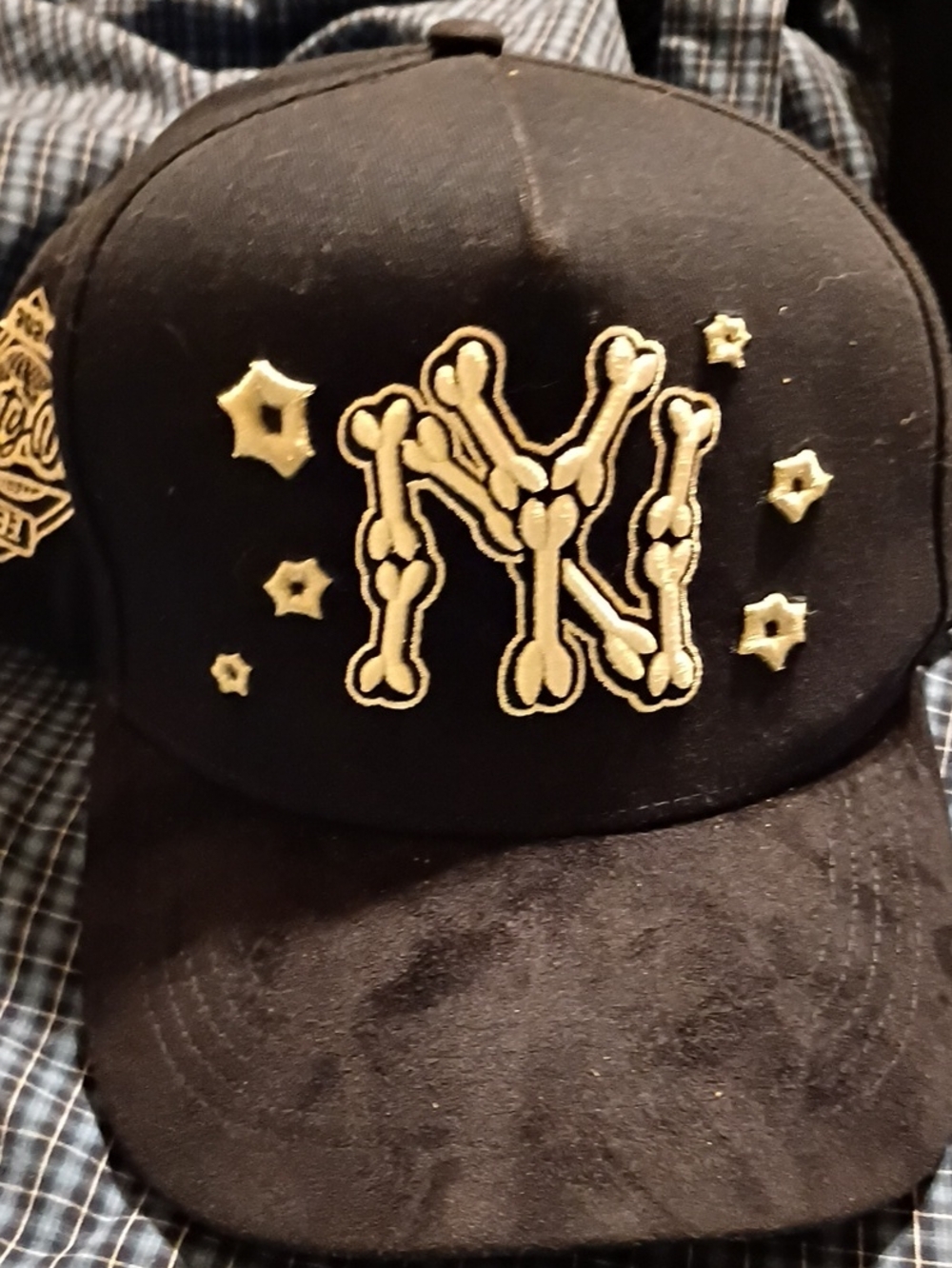 Black ThirtyOne Baseball Cap with Gold Bone 'NY' Logo